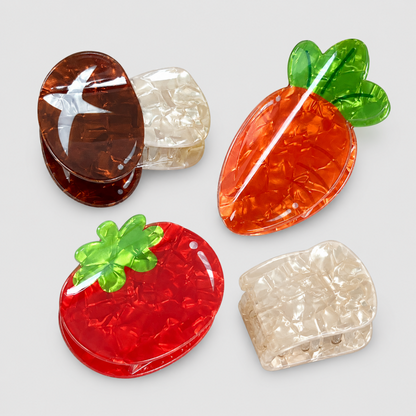 Vegetable & Fruit Marbled Hair Claw Clip