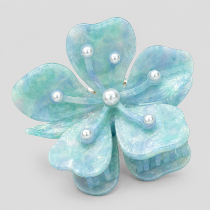 Pearl Flower Claw Clip