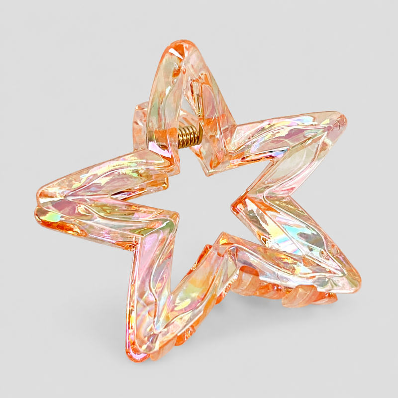 Hollow Iridescent Star Hair Claw Clip