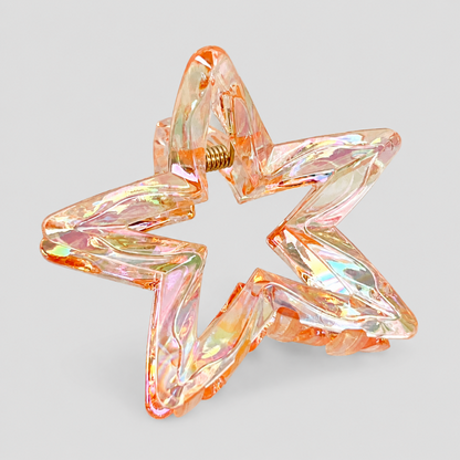 Hollow Iridescent Star Hair Claw Clip