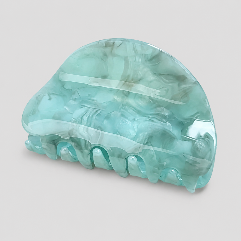 Light Cyan Marble Shark Hair Claw Clip