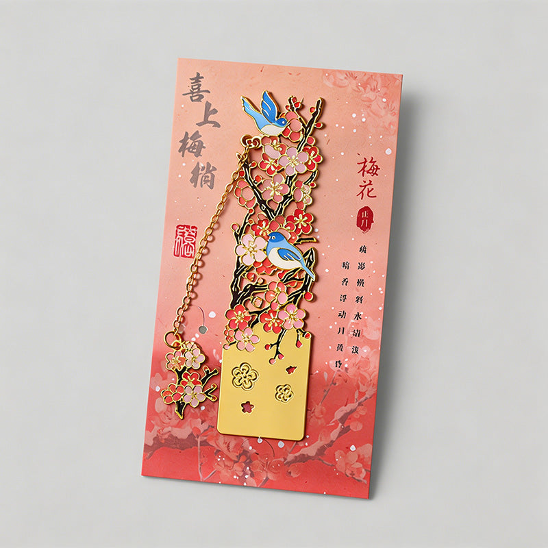 5 Random Retro Oil Painting Floral Metal Paper Clips Sets