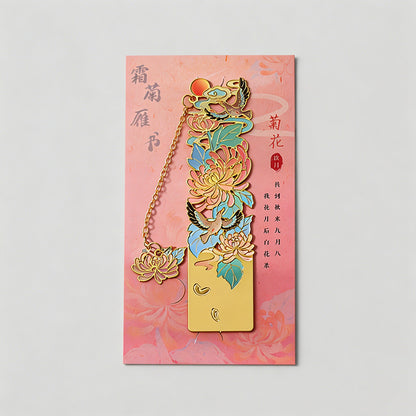 5 Random Retro Oil Painting Floral Metal Paper Clips Sets