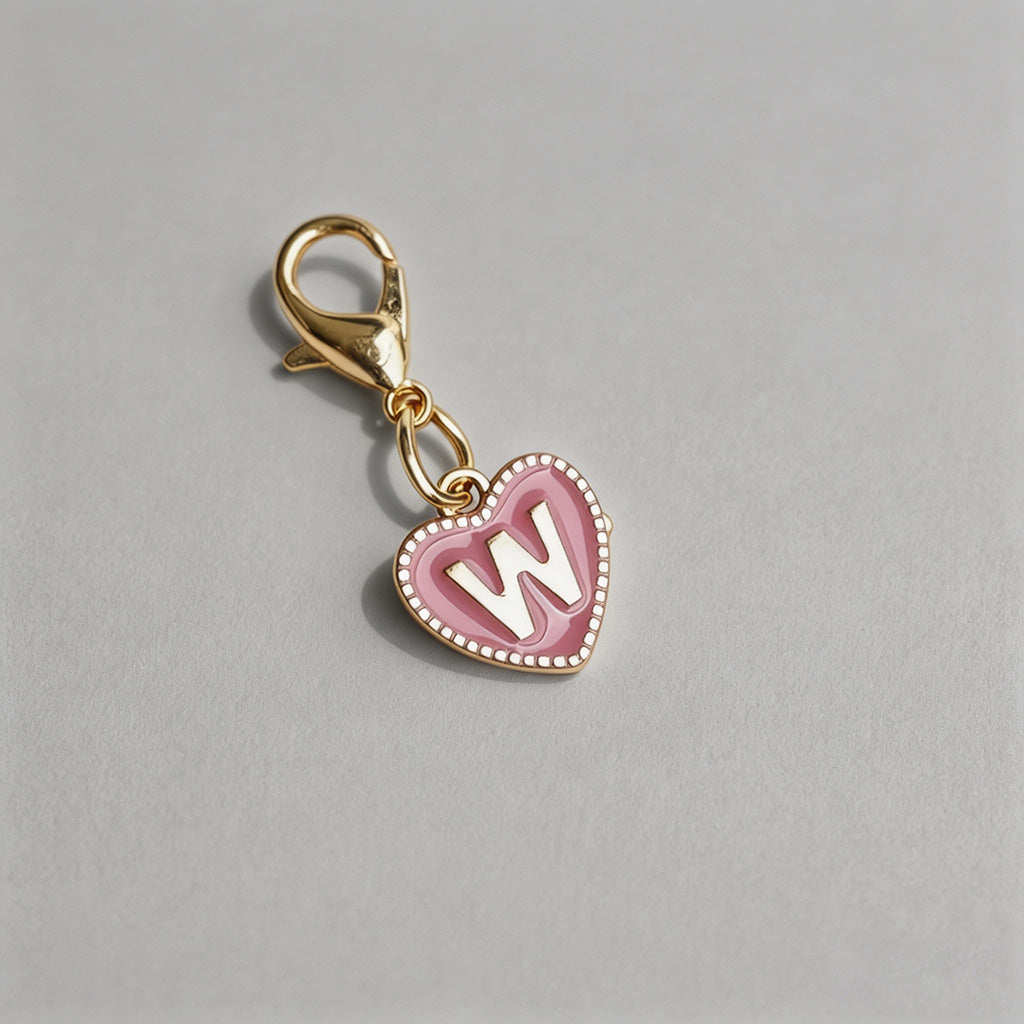 Heart Initial Keychain Charm - Shopdayla Wholesale - #1330