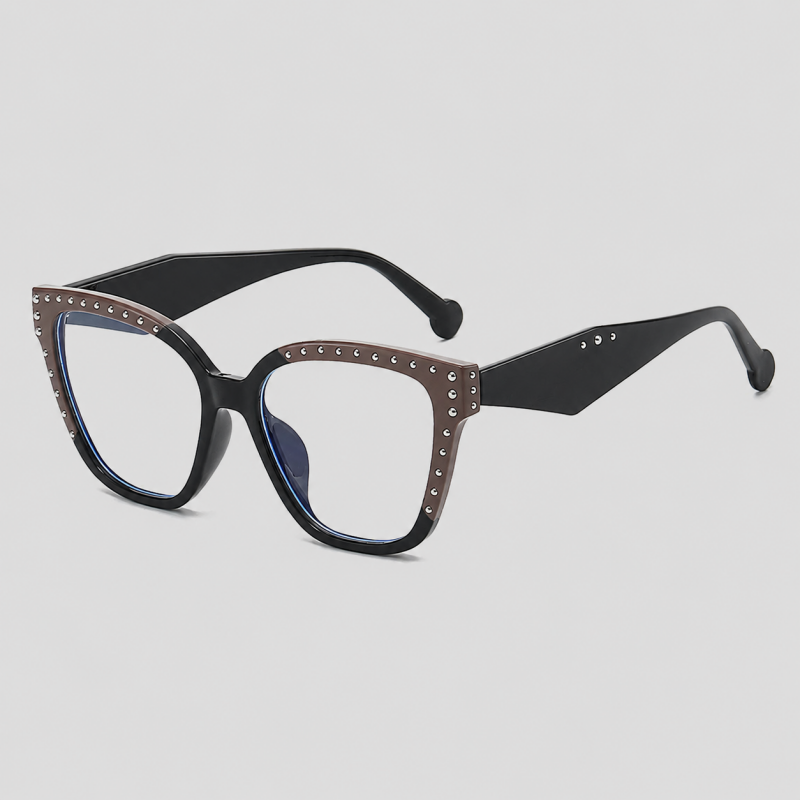 Retro Rivet Square Cat Eye Fashion Sunglasses