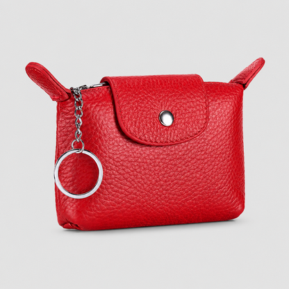 Faux Leather Zipper Coin Pouch