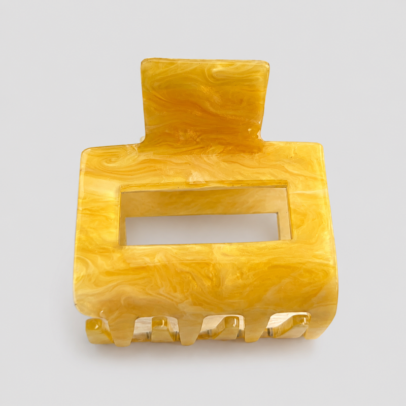 Yellow Marbled Hair Claw Clip