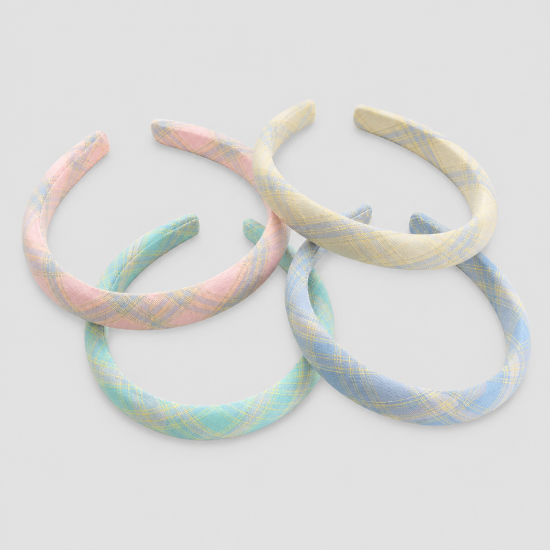 Fresh Sweet Macaron Plaid Headband