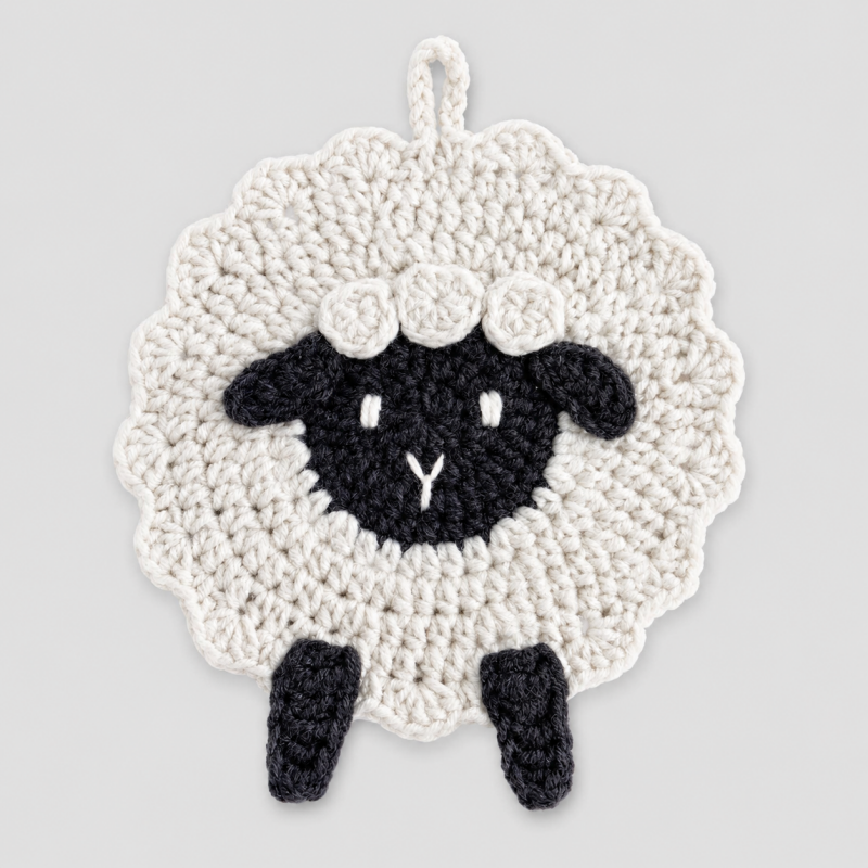 Hand Crocheted Mini Sheep Coaster