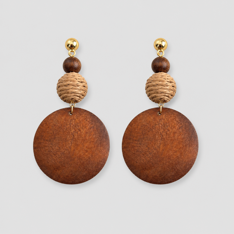 Wood Drop Earrings