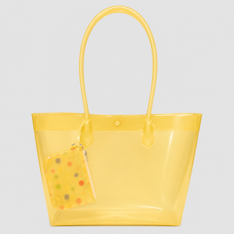 Transparent Jelly Tote Bag with Mini Clear Pouch