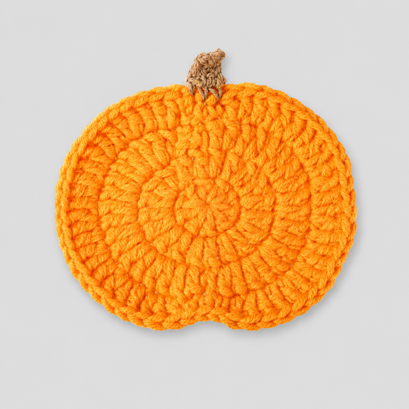 Hand Crocheted Halloween Pumpkin Coaster