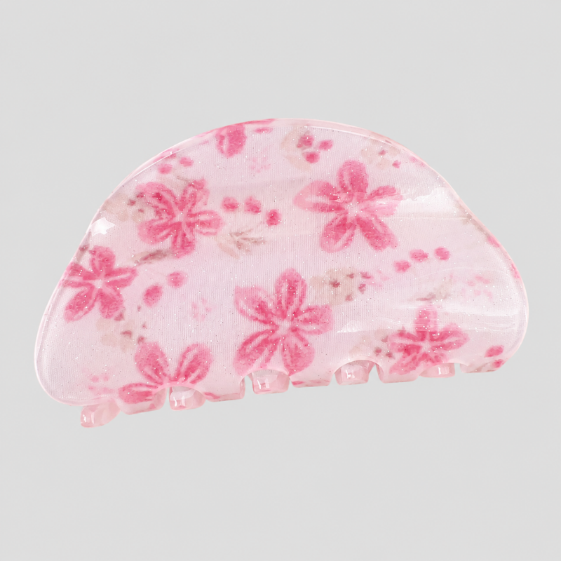 Dried Flower Print Shark Hair Claw Clip