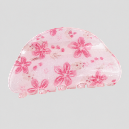 Dried Flower Print Shark Hair Claw Clip
