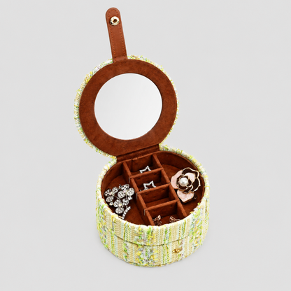 Tweed Round Jewelry Box
