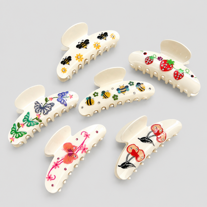 Bee & Flower Large Hair Claw Clip