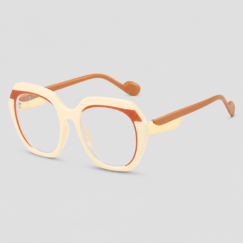 Oversized Two-tone Geometric Square Gradient Lens Sunglasses