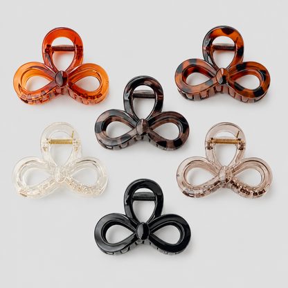 Hollow Three-Loop Flower Hair Claw Clip