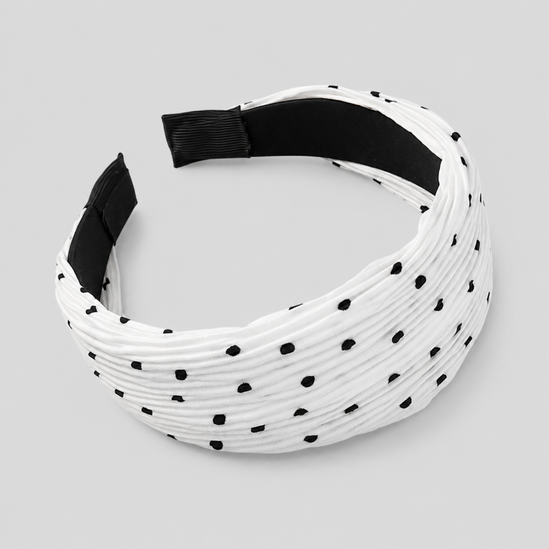 Crinkled Chiffon Polka Dot Headband