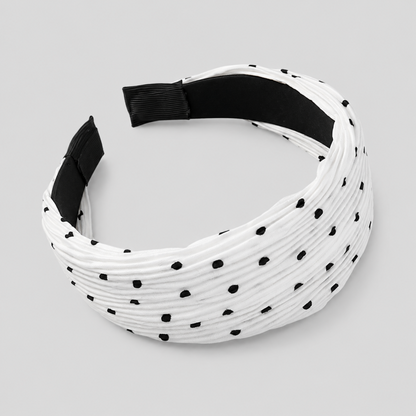 Crinkled Chiffon Polka Dot Headband