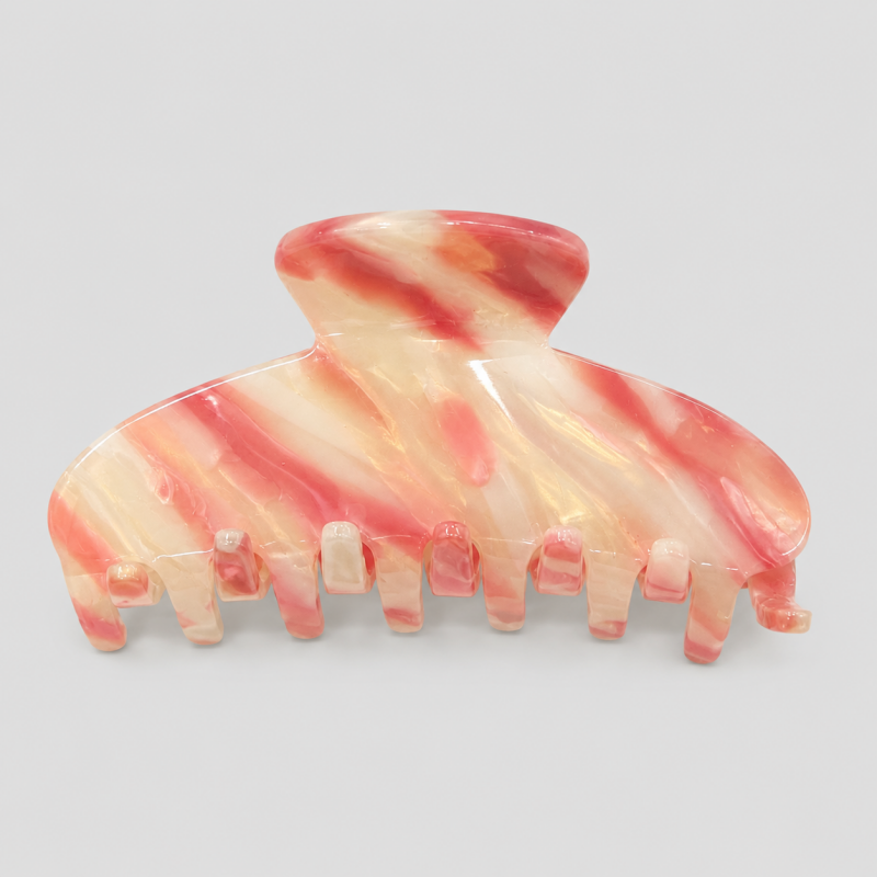 Floral Stripe Claw Clip