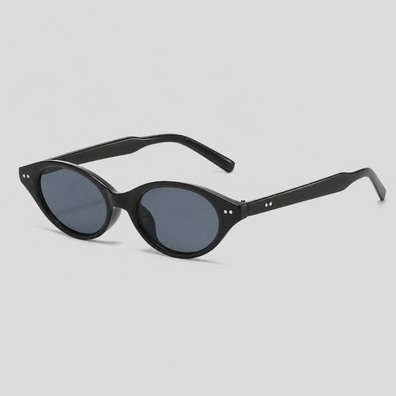 Tiny Oval Two Rivet Decor Retro Y2K Sunglasses