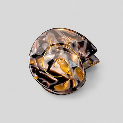 Nautilus Conch Gold Line Hair Claw Clip