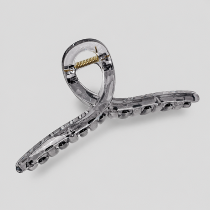 Smoke Gray Geometric Shark Hair Claw Clip