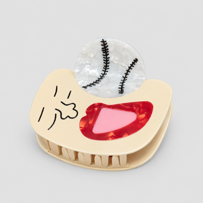Sports Tennis & Baseball Acrylic Shark Hair Claw Clip