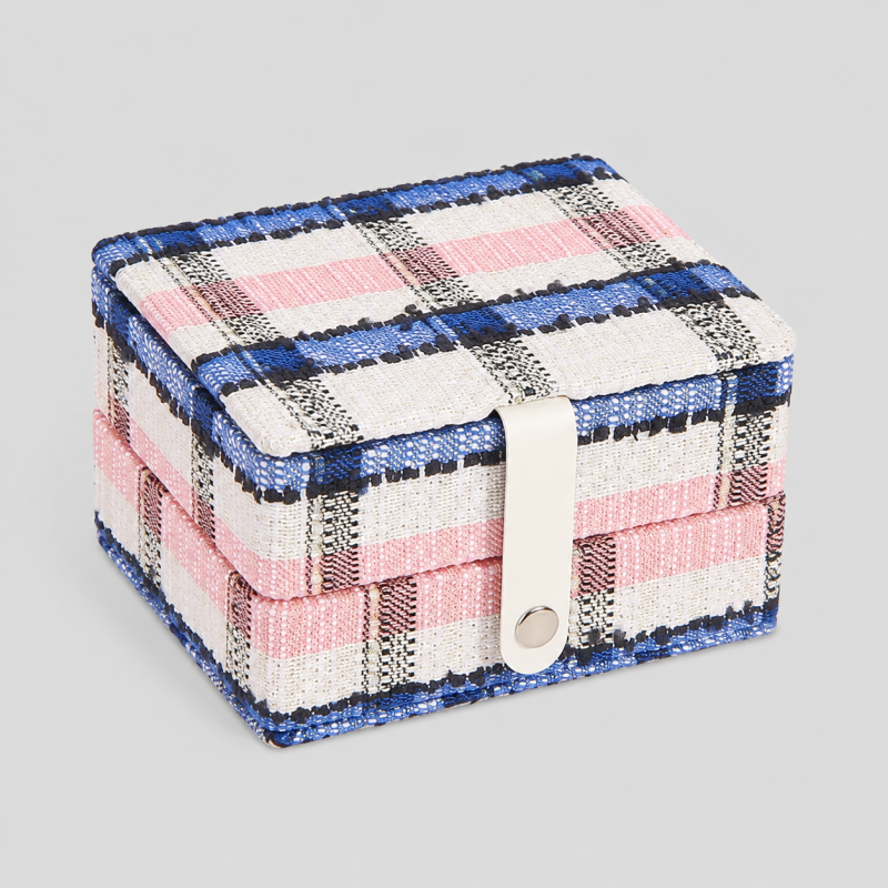 Plaid Travel Jewelry Box