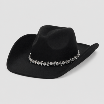Black Western Cowboy Rhinestone Band