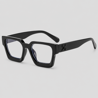 Thick Square Cross Logo Decor Fashion Sunglasses