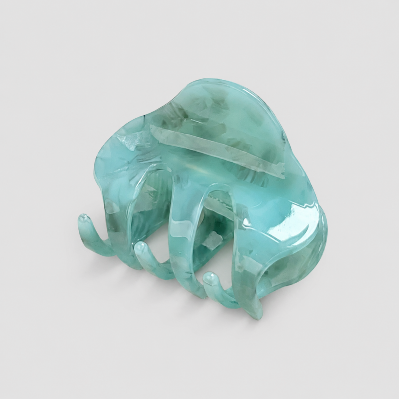 Light Cyan Marble Shark Hair Claw Clip