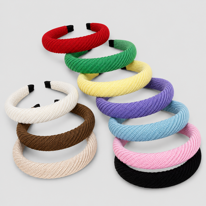 Solid Color Knitted Wide Fabric Headband