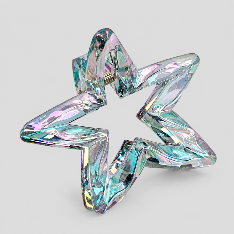 Hollow Iridescent Star Hair Claw Clip