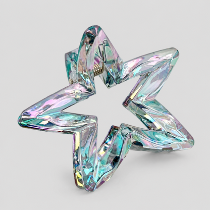 Hollow Iridescent Star Hair Claw Clip