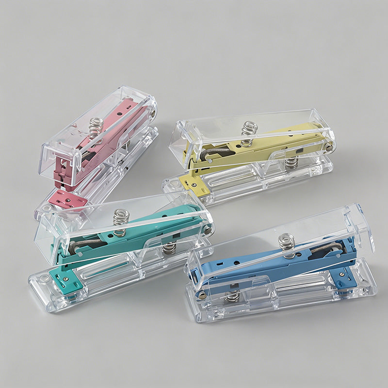 Transparent Candy Color Labor Saving Desktop Stapler