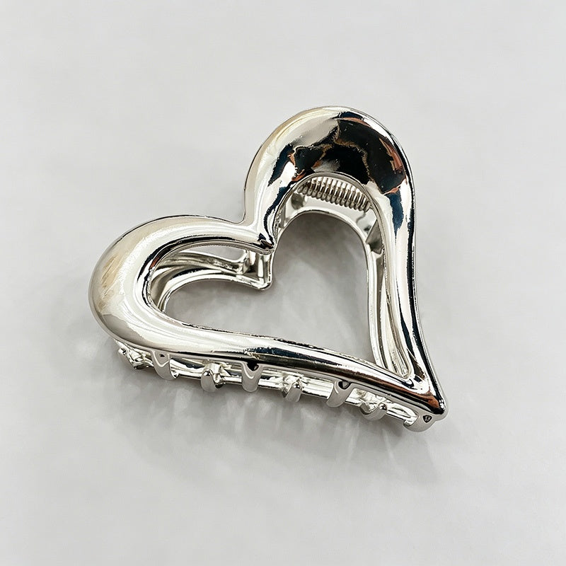 Hollow Metal Heart Shark Hair Claw Clip