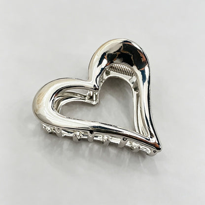 Hollow Metal Heart Shark Hair Claw Clip