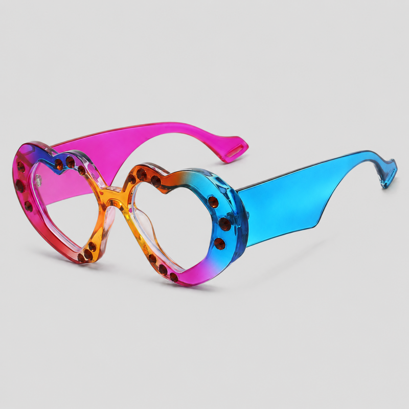 Heart-shaped Full Rhinestone Inlay Party Trendy Sunglasses