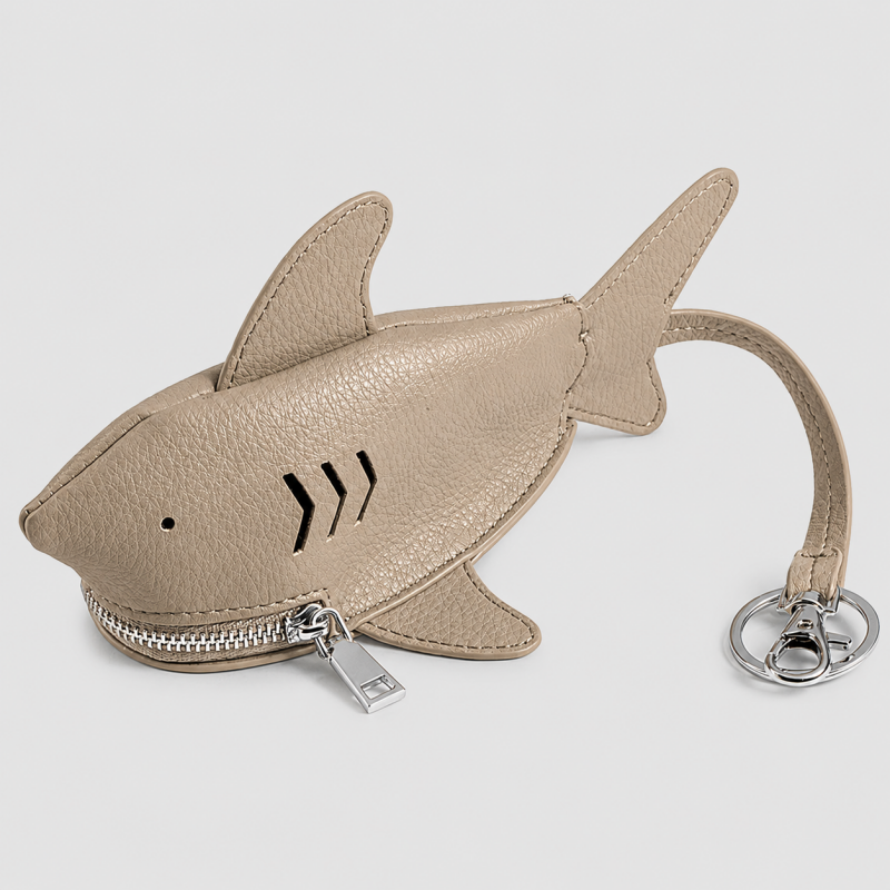 Faux Leather Shark Coin Pouch