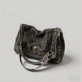 Vintage Denim Chain Shoulder Bag
