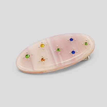 Mini Oval Rhinestone Hair Barrette