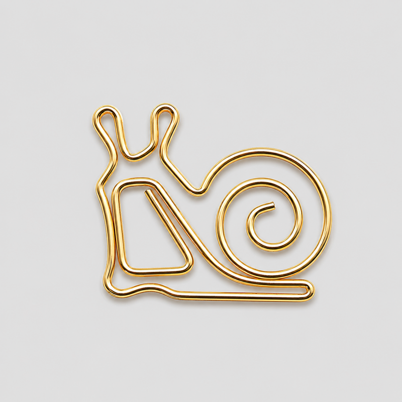 10 PCS Creative Snail Shape Electroplated Metal Paper Clips