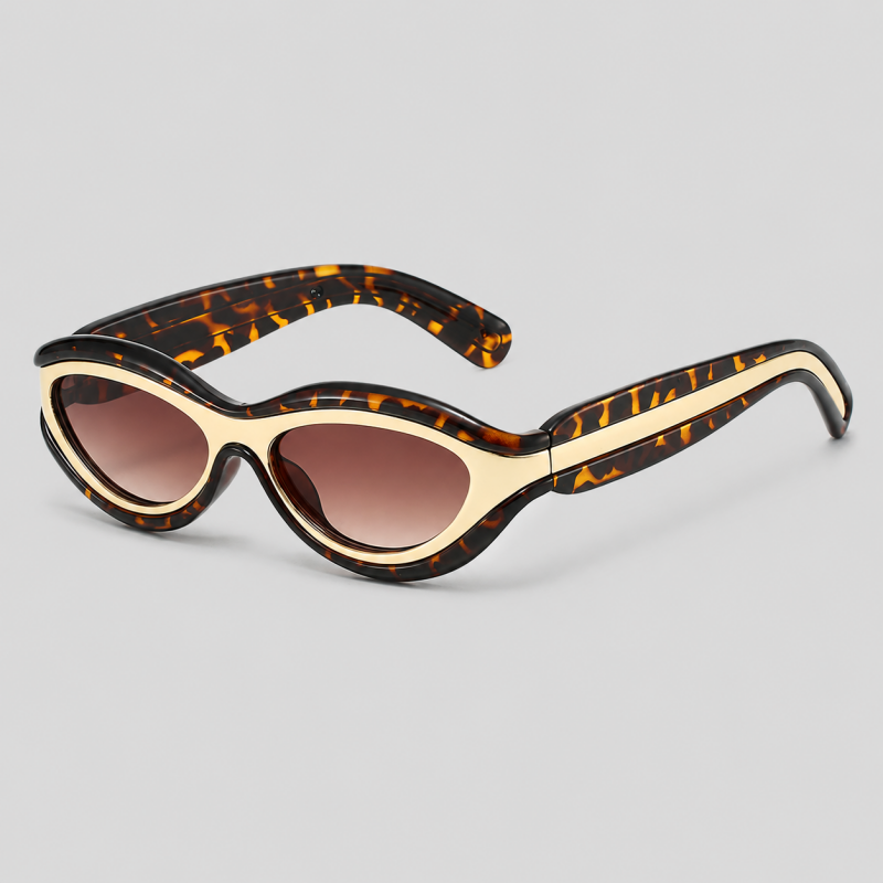 Retro Two-Tone Oval Fashion Sunglasses
