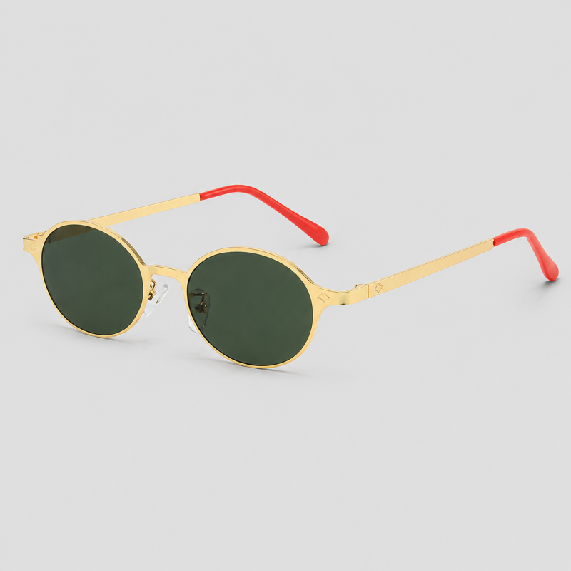 Slim Oval Metal Fashion Sunglasses