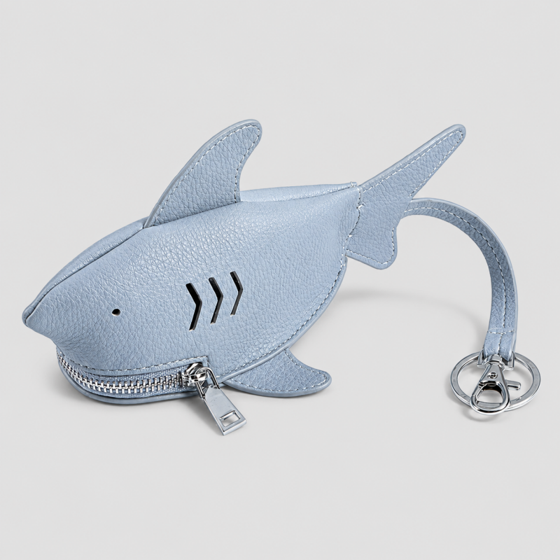 Faux Leather Shark Coin Pouch