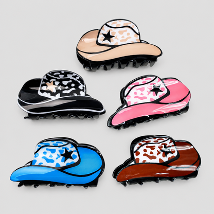 Western Cowboy Hat Hair Claw Clip