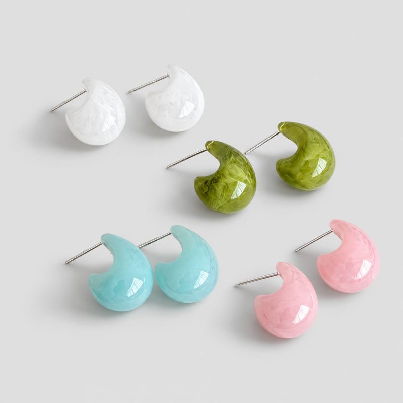 Resin Stud Earrings