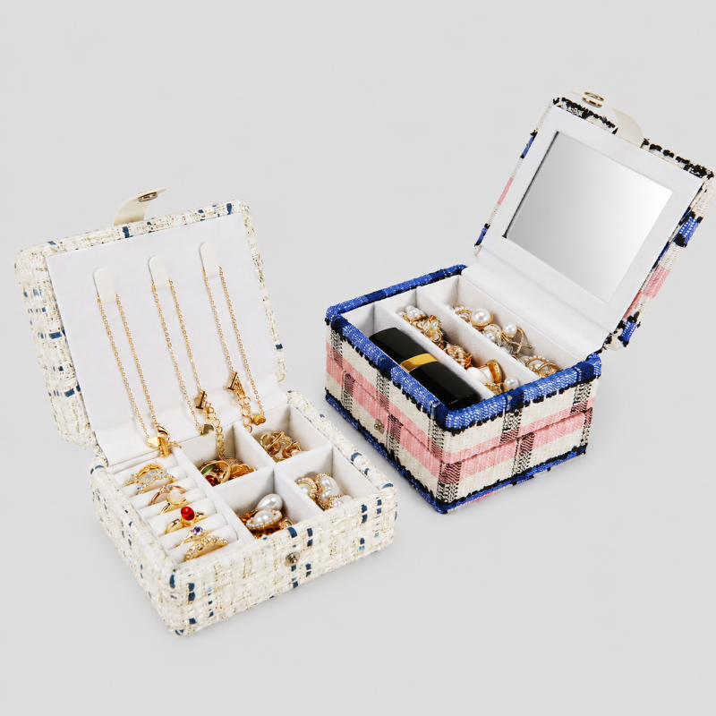 Plaid Travel Jewelry Box